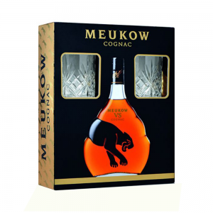 Coniac Meukow VS + 2 Glasses, 40%, 0.7L