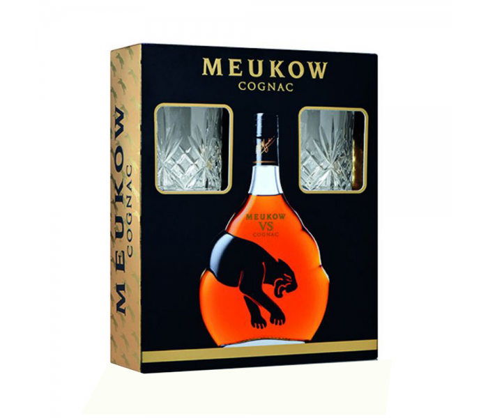 Coniac Meukow VS + 2 Glasses, 40%, 0.7L