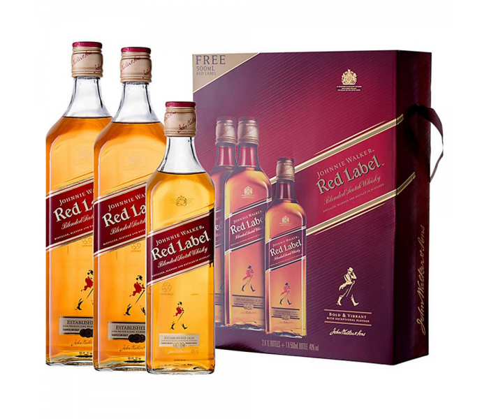 Whisky Johnnie Walker Red, Blended Scotch, 40%, 2X1L + 0.5L