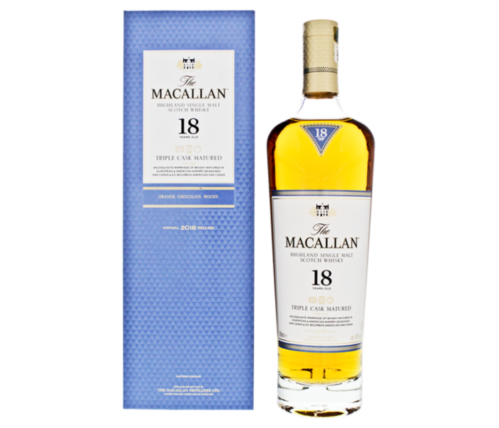 Whisky Macallan 18Y Triple Cask, Scotch Single Malt, 43%, 0.7L
