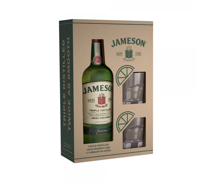 Whiskey Jameson + 2 Glasses, Blended, 40%, 0.7L
