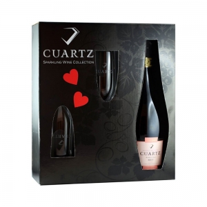 Vin Spumant Crama Girboiu Cuartz Brut Rose, 12.5% + 2 Pahare, 0.75L
